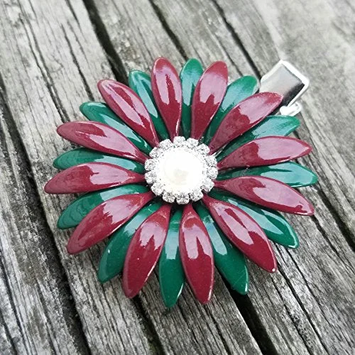 Red and Green Christmas Hair Clip