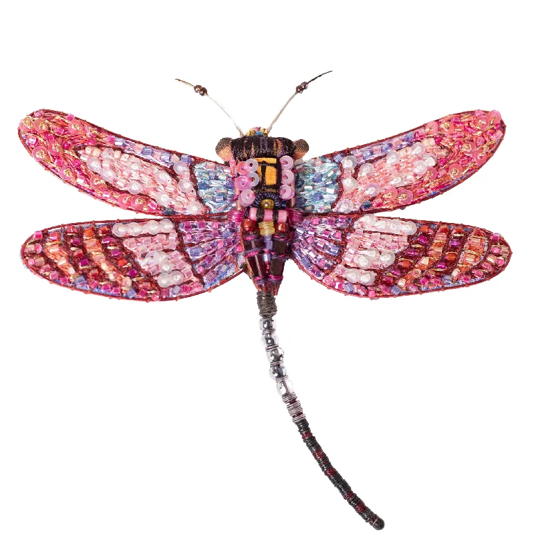 roseate skimmer dragonfly brooch