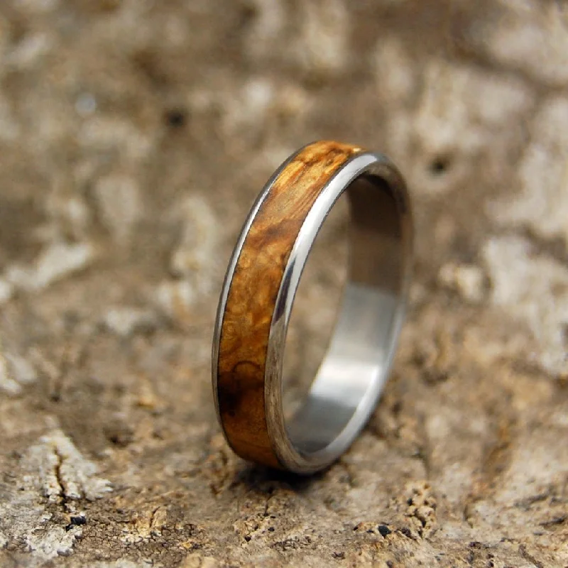 Runaway Rounded | Men's California Buckeye Wood & Titanium Wedding Ring