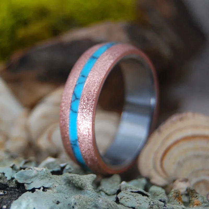 Soul Dome | Men's Copper, Turquoise & Titanium Wedding Ring