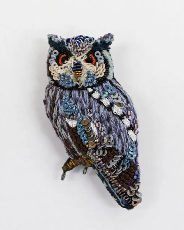 southern white faced owl brooch