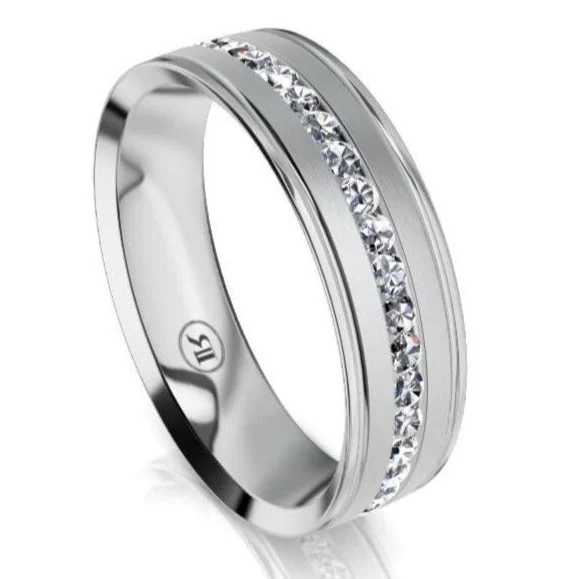 The Edison White Gold Diamond Mens Wedding Ring