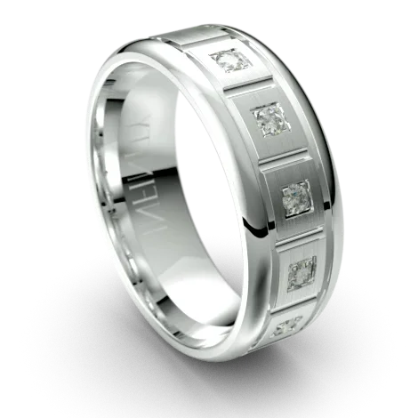 The Lancaster Palladium Diamond Wedding Ring