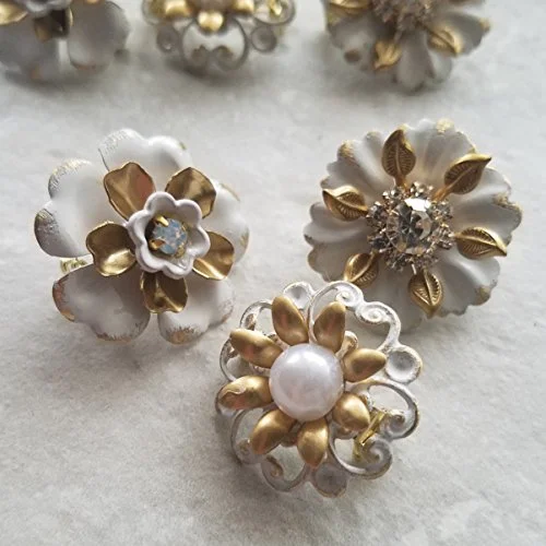 Tiny Mini Off White and Gold (set of 3)