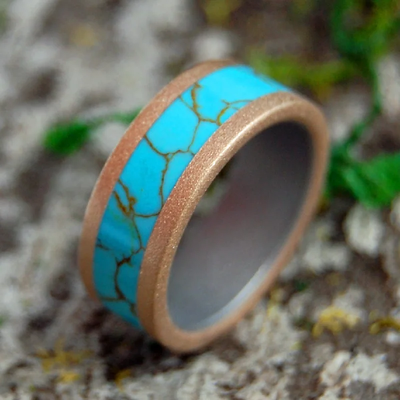 Jahira Sparkles | Men's Bronze, Titanium & Turquoise Wedding Ring