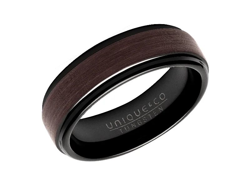 Unique & Co 7mm Black and Brown Tungsten Ring