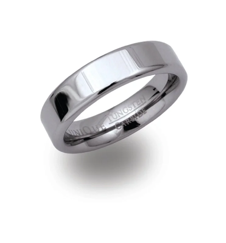 Unique & Co 7mm Tungsten Flat Shaped Ring