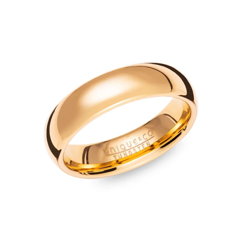 Unique & Co 6mm Tungsten & Gold IP Ring