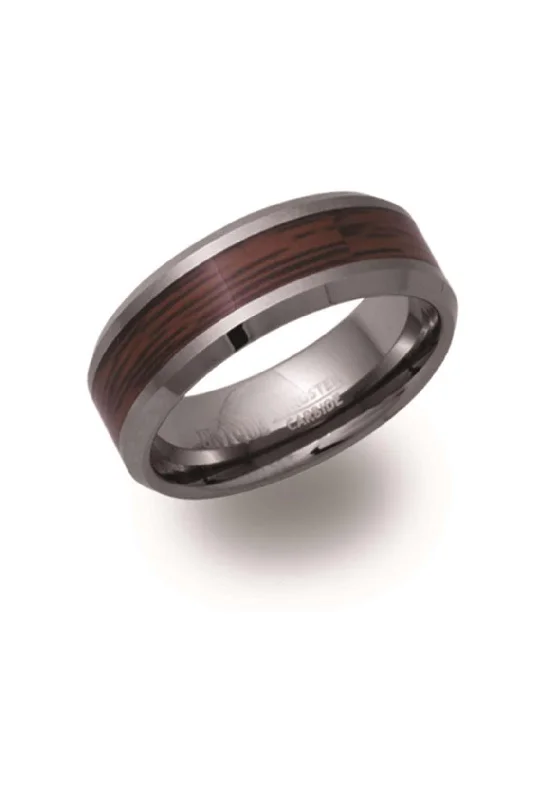 Unique & Co 8mm Tungsten Ring with Wood Inlay