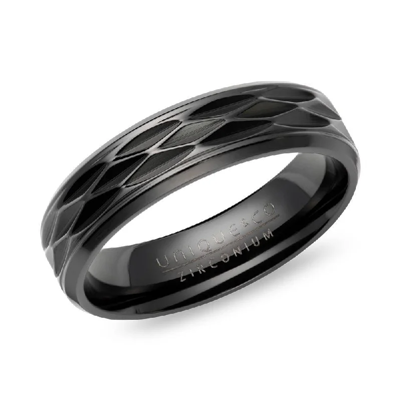 Unique & Co Black Diamond Cut Zirconium Ring