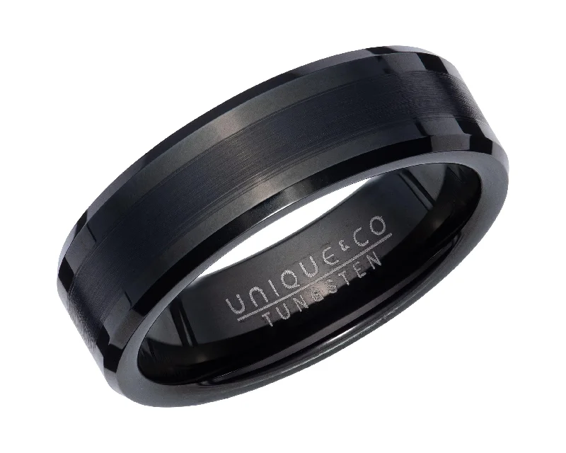 Unique & Co Flat Black Tungsten Ring