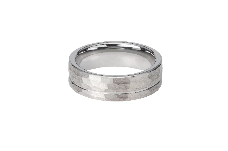 Unique & Co Tungsten Ring with Hammered Finish