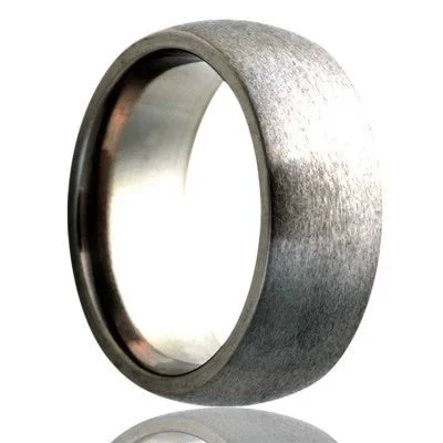 WESLEY |  Titanium Wedding Ring with Domed Profile and Satin Finish | 6mm & 8mm