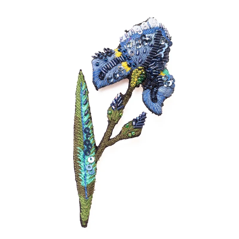 wild iris brooch