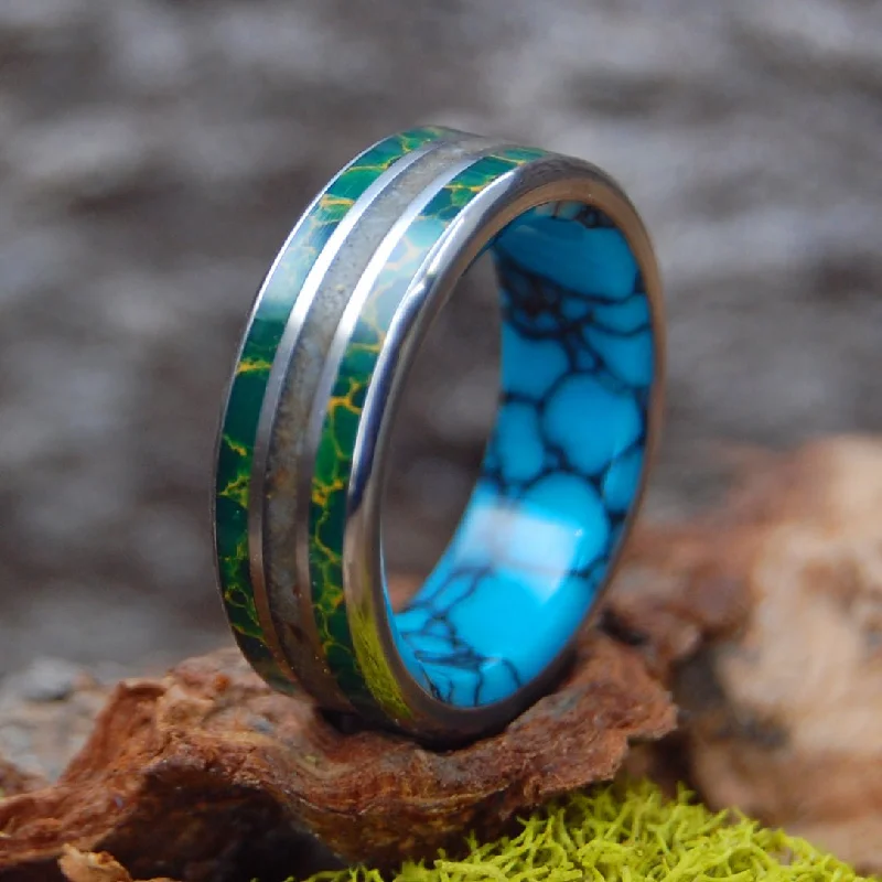 Woolly Mammoth Tundra | Men's Woolly Mammoth Tusk, Stone & Titanium Wedding Ring