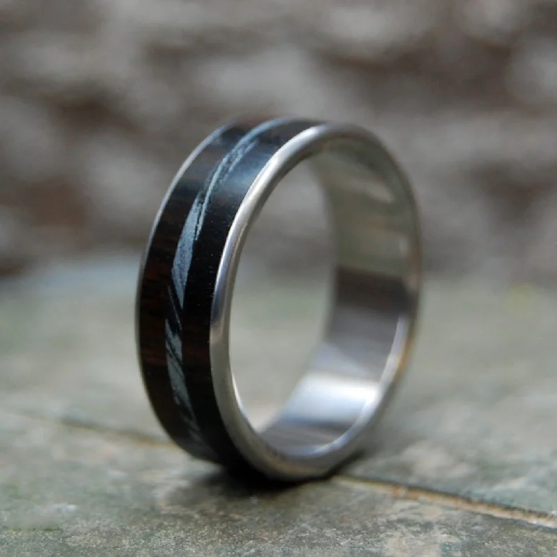 Zodiac | Men's Ebony Wood, Mokume Gane & Titanium Wedding Ring